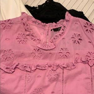 3- different colors, J Crew Eyelet blouse